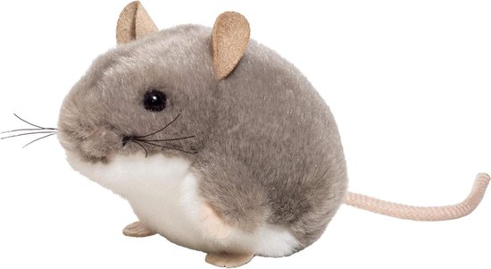 Pluche Muis - Knuffeldier Zacht Dier - Fantasierijk Spelen - Gerecyclede Vulling - 9 cm - Grijs