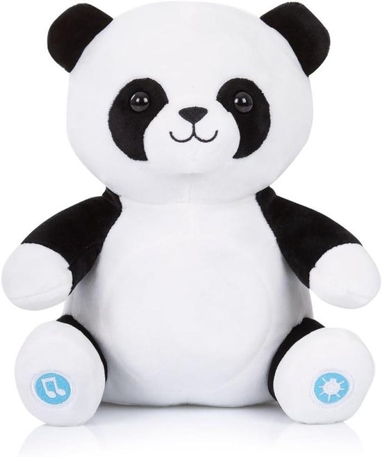 Pluche Muziekdier - Knuffel met Melodie - Baby Kalmeren - Met Nachtlampje - 12 x 19 x 24 cm - Zwart
