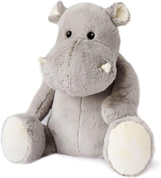 Pluche Nijlpaard - Knuffel Dier - Knuffelen en Spelen - Ultra Zacht Materiaal - 50 cm - Grijs