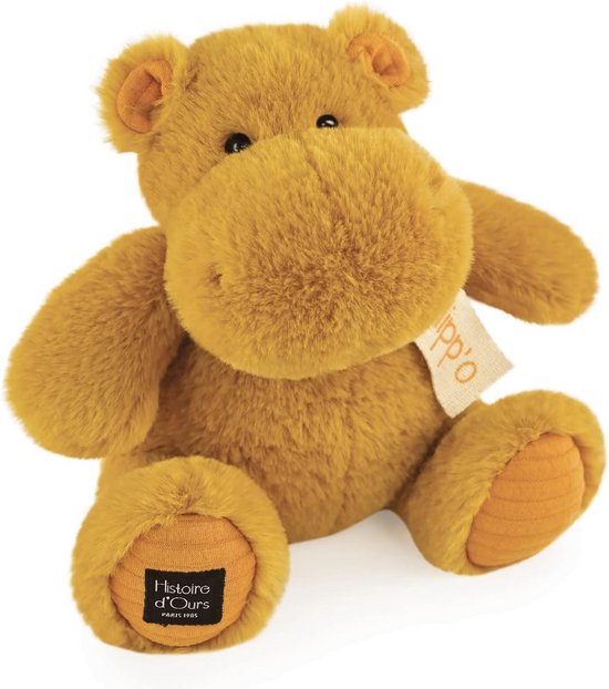 Pluche Nijlpaard Okerkleurig 25 cm - Zacht Knuffel Dier voor Baby's en Kinderen - Ideaal Kraamcadeau of Verjaardagscadeau
