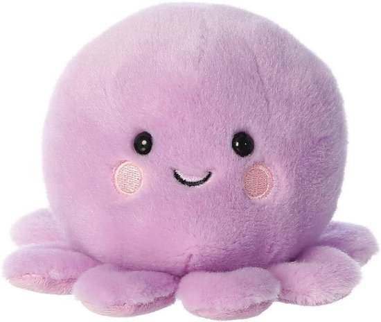 Pluche Octopus - Knuffel Dier - Verzamelen en Cadeau - Gemaakt van Gerecycled Materiaal - 13 cm - Paars