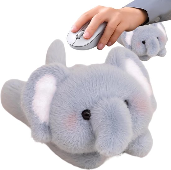 Pluche Olifant - Knuffel Dier - Decoratie Kamer - Zacht Materiaal - 15 x 10 x 13 cm - Grijs van Merkloos