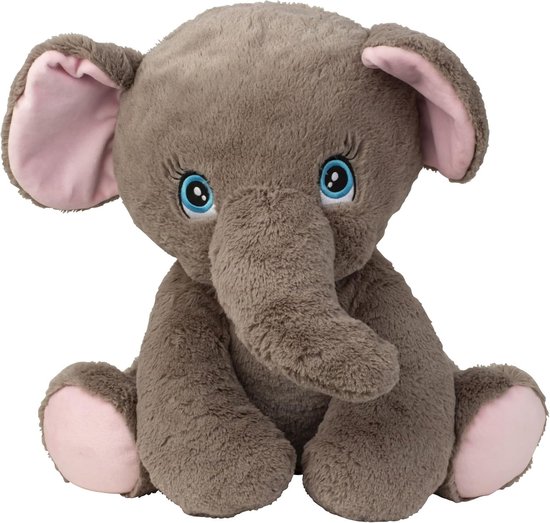 Pluche Olifant Knuffel Grijs - Zacht Zitbaar Knuffeldier 41 cm van Merkloos