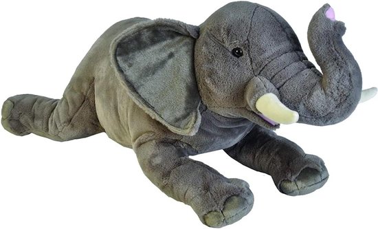 Pluche Olifant - Knuffel Olifant - Spelen en Knuffelen - Super Realistisch Design - 76 cm - Grijs