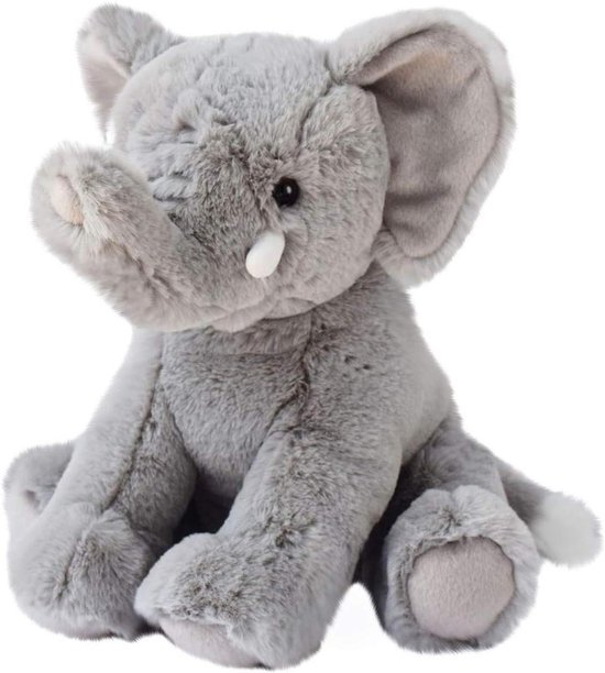 Pluche Olifant - Knuffelbeest - Kamer Decoratie - Super Zacht - 32 cm - Grijs