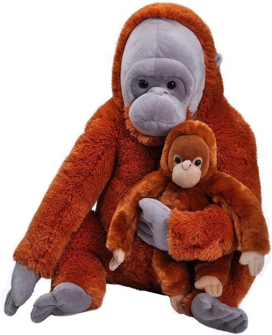 Pluche Orang-oetan - Knuffel Dieren - Kinderen Leren - Milieuvriendelijke Vulling - 75 cm - Orang-oetan