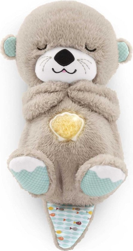 Pluche Otter Knuffel - Baby Speelgoed - Rustgevend Slapen - Ademhalingsbeweging - 25 x 15.5 x 11 cm - Multicolor van Merkloos