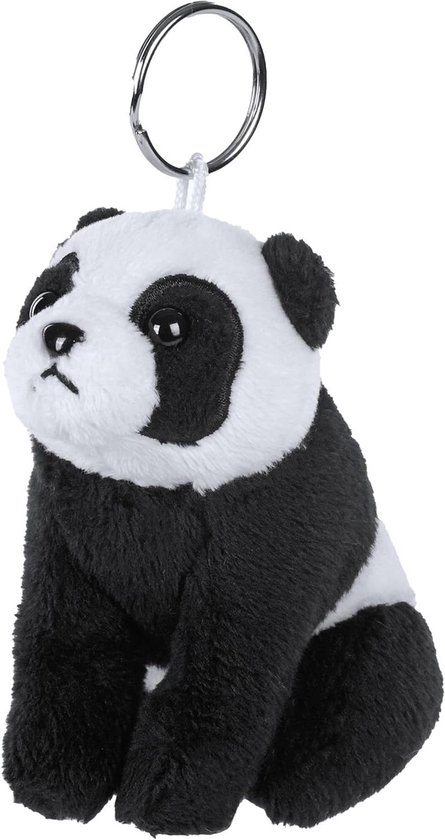 Pluche Panda - Knuffel Dier - Kinderkamer Decoratie - Gemaakt van gerecyclede flessen - 8 cm - Zwart Wit