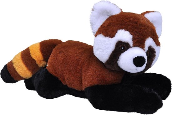 Pluche Panda - Knuffel Dier - Kinderspeelgoed - Gemaakt van gerecycled materiaal - 30 cm - Rood