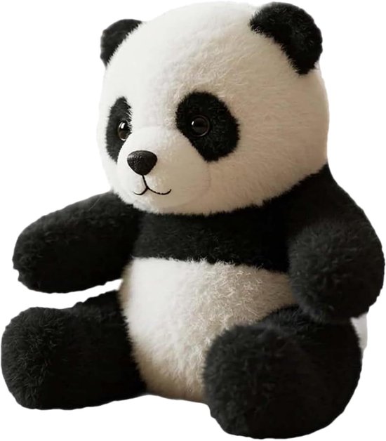 Pluche Panda - Knuffelbeer Zacht Speelgoed - Kinderkamer Decoratie - Wasbaar Buitenmateriaal - 19x16x25 cm van Merkloos