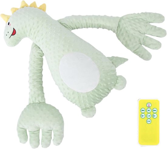 Pluche pop - Rustig apparaat - Baby slaapcomfort - Ritme kloppen geluiden - 35 x 30 x 25 cm - Wit