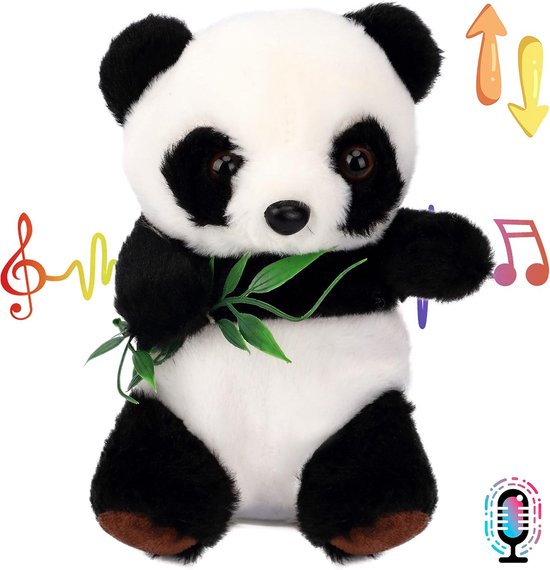 Pluche Pratende Panda Dier Speelgoed met Geluid en Beweging - Interactief Knuffeldier voor Kinderen van Merkloos