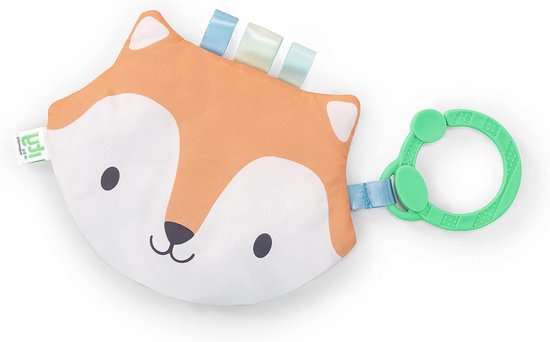 Pluche Rammelaar Vos - Knuffel Speeltje - Baby Entertainment - Zintuiglijke Stimulatie - 20 g - Oranje