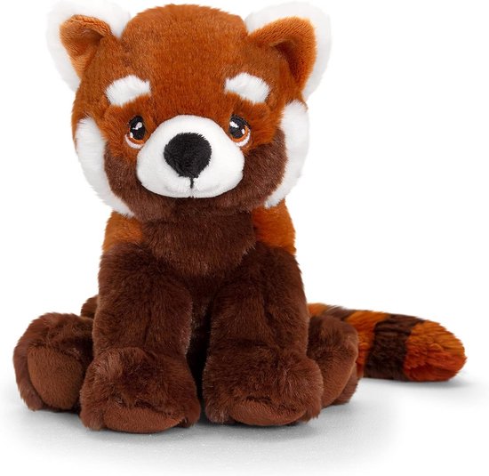 Pluche Rode Panda Knuffel 18 cm - Duurzaam en Zacht Eco Speelgoed