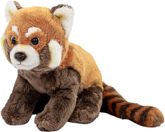 Pluche Rode Panda - Knuffel Dier - Kinderkamer Decoratie - Knuffelzacht Pluche - 18 cm - Roodbruin Zwart Wit van Merkloos
