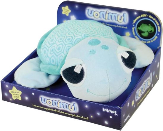 Pluche Schildpad Knuffel - Zeeschildpad Speelgoed - Kind Geruststellen - Fotoluminescerend - 25 cm - Blauw
