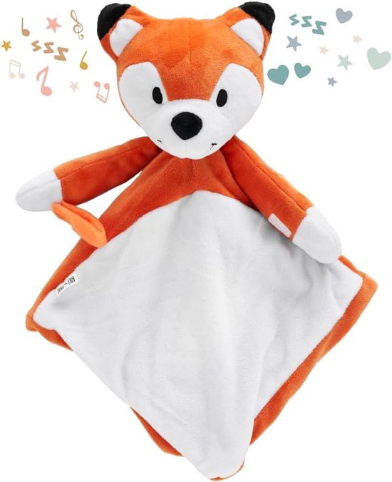 Pluche Slaapspeen - Zachte Knuffel - Baby Slaap - Hartslag Witte Ruis - Wasbaar - Vos