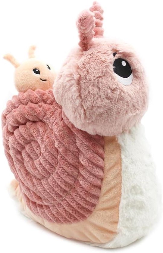 Pluche Slak Duo - Mama Baby Knuffel - Verhalen Creëren - Afneembare Baby - 27 x 12 x 22 cm van Merkloos