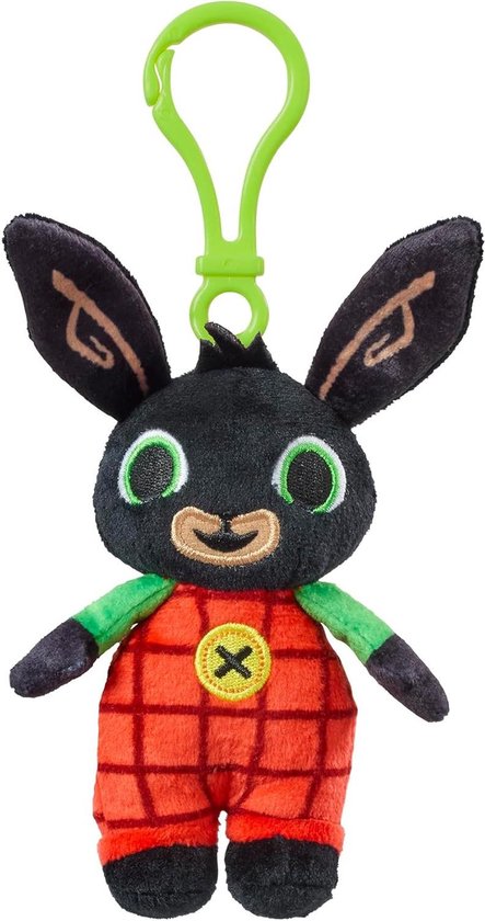 Pluche Sleutelhanger - Knuffel Clip - Kinderen Meenemen - Vrolijke Uitstraling - 10 cm - Zwart van Merkloos