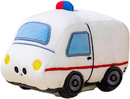 Pluche Speelgoed - Knuffeldier Auto - Spelen en Knuffelen - Wasbaar en Zacht - 100 Gram - Wit