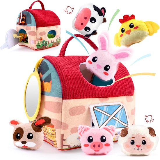 Pluche Speelgoed voor Baby's 0-2 Jaar - Zachte Knuffeldieren voor Tummy Time en Ontwikkeling
