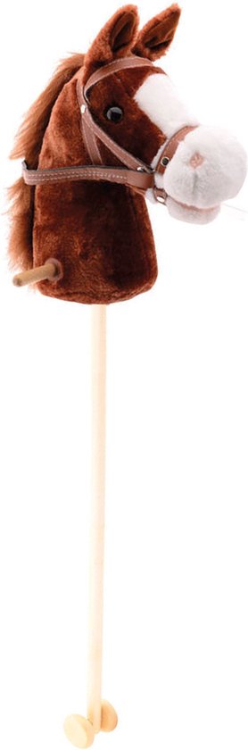 Pluche stokpaardje donkerbruin 98 cm met geluid - Paarden / pony speelgoed - Stokpaardjes / stokpaarden van FS Europe