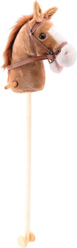 Pluche stokpaardje lichtbruin 98 cm met geluid - Paarden / pony speelgoed - Stokpaardjes / stokpaarden van Toi-Toys