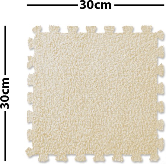 Pluche tapijttegel - Zand - Tapijttegel - Vloer - Kinderkamer - Speelkamer - 10 stuks van Vidaxl