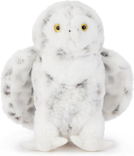 Pluche Uil - Knuffeldier Speelgoed - Knuffelen en Spelen - Gemaakt van gerecycled materiaal - 19 cm Hoog - Wit