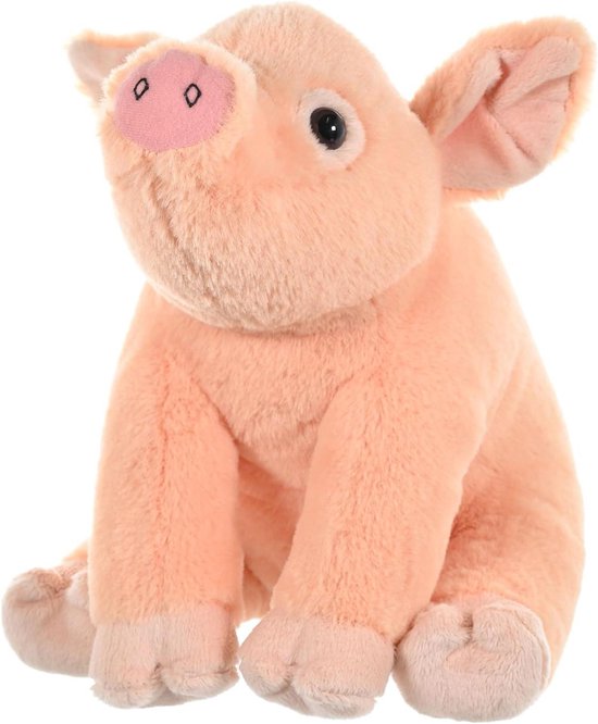 Pluche Varken Knuffel - Knuffeldier Varkentje - Baby Cadeau Geven - Gevuld Met Recycled Materiaal - 30 cm - Roze van Merkloos