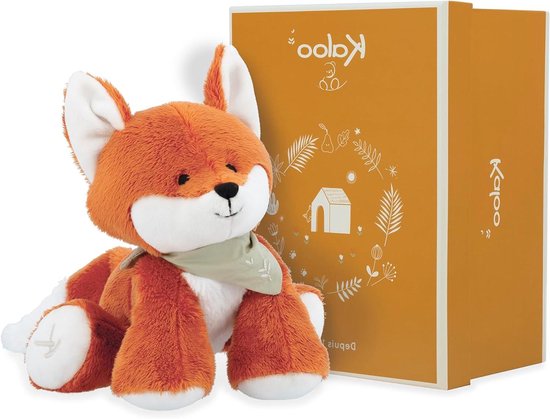 Pluche Vos Knuffel - Zacht Speelgoed - Troosten en Spelen - Gemaakt van Gerecycled Polyester - 17 cm - Oranje van Merkloos