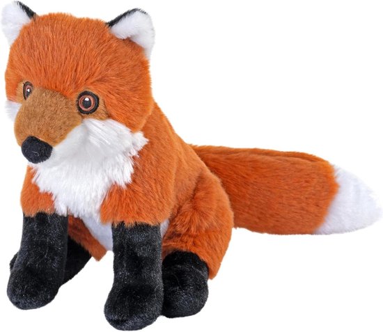 Pluche vos - Knuffeldier dier - Kinderkamer decoratie - Gemaakt van gerecyclede flessen - 8 inch - Rood van Merkloos