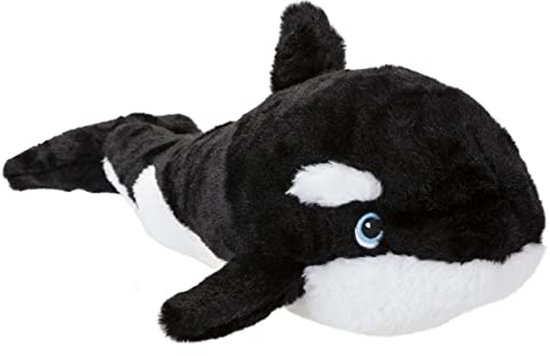 Pluche Walvis - Knuffel Orka - Spelen en Leren - Gemaakt van gerecycled materiaal - 16 inch - Zwart Wit