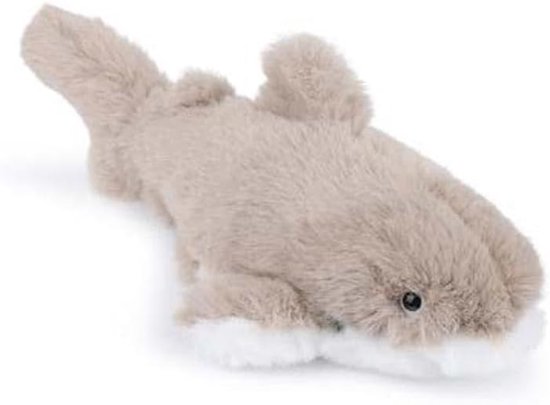 Pluche Wit Haai - Knuffel Dieren - Kinderkamer Decoratie - Ondersteunt Natuurbehoud - 15 cm - Wit van Merkloos