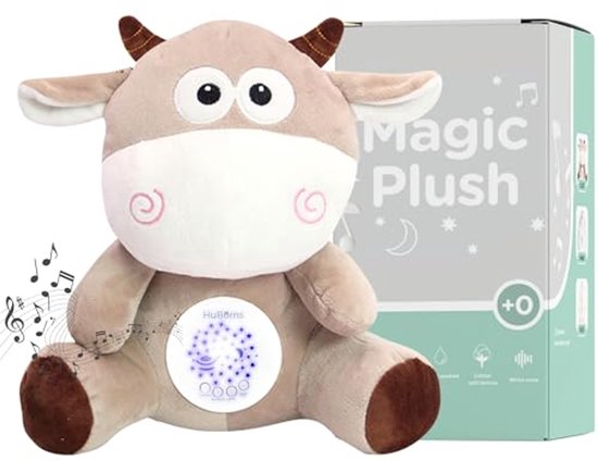 Pluche Witte Geluid Beer met Melodieën, Nachtlicht en Hangband - Ideaal voor Baby's van Flow Amsterdam