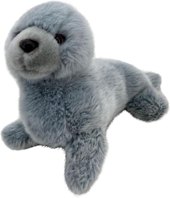 Pluche Zeehond - Knuffel Robbe - Kinderkamer Decoratie - Hypoallergeen Materiaal - 18 cm - Grijs