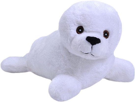 Pluche Zeehond Pup - Knuffel Dieren - Baby Cadeau - Gemaakt van Gerecyclede Materialen - 30 cm - Grijs