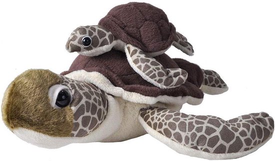 Pluche Zeeschildpad - Knuffel Dier - Spelen en Leren - Vulling van Gerecyclede Flessen - 38 cm - Groen