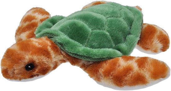 Pluche Zeeschildpad - Knuffeldier Eco - Babykamer Decoratie - Gemaakt van gerecycled materiaal - 8 inch - Groen van Merkloos