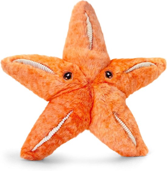 Pluche Zeester - Knuffel Dieren - Kinderen Knuffelen - 100% Gerecycled Materiaal - 25 cm - Oranje van Merkloos