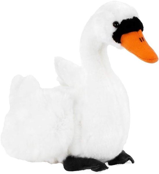 Pluche zwaan - Knuffeldier baby - Knuffelen en decoreren - Zacht wit pluche - 15 cm - Wit