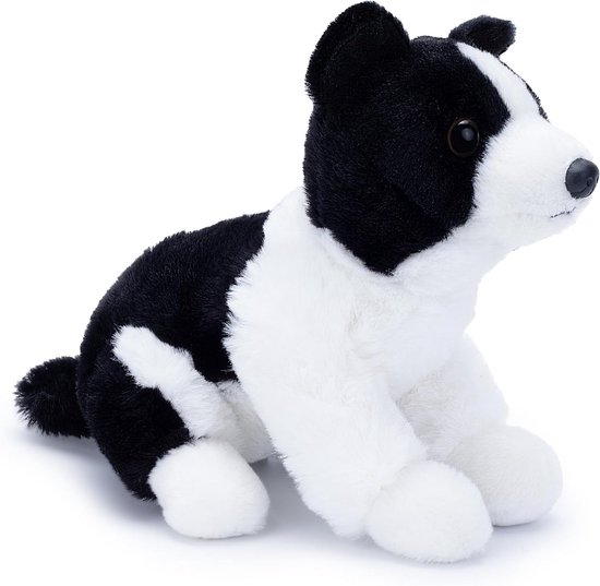 Pluchen Border Collie Hond Knuffel (20 cm) - Herdershond Puppy Speelgoed van Gerecycled Materiaal van Merkloos