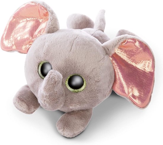 Pluchen Olifant Knuffel - Billi-Balu - 25 cm - Liggend Dierenknuffel met Grote, Glanzende Ogen van Merkloos