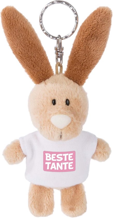 Pluchen Sleutelhanger Konijntje met T-shirt - Leuk Cadeau voor Tante van Merkloos