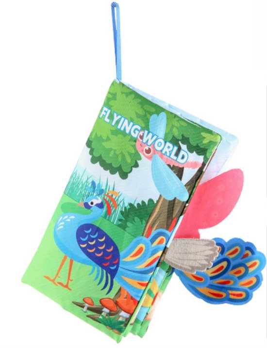 Pluchen speelgoed, stoffen babyboeken, tactiele kreukelboeken voor baby's en peuters, interactief speelgoed voor de vroege ontwikkeling van jongens en meisjes en speelgoed voor kinderwagens (vliegende dieren) van Merkloos
