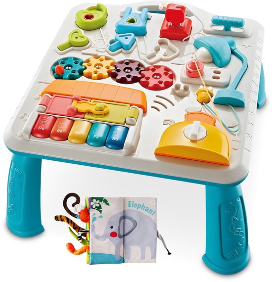 Pludo Activiteiten Tafel - Montessori Speelgoed - Educatief Speelgoed - Interactieve Speeltafel - Sensorisch Speelgoed - Motoriek Speelgoed - Keyboard Kind - Activity Center - Peuter Speelgoed - Jongens - Meisjes - 1 jaar - 2 jaar - 3 jaar - 4 jaar van Pludo