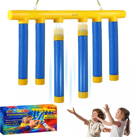 Pludo Stokkenvangspel - Speedcatch - Falling Sticks Game - Vallende Stokken Spel - Stokkenspel - Vangspel - Reactie Met Stokken - Montessori Speelgoed - Fijne Motoriek - Reactie Speelgoed - Reactiespel van Merkloos