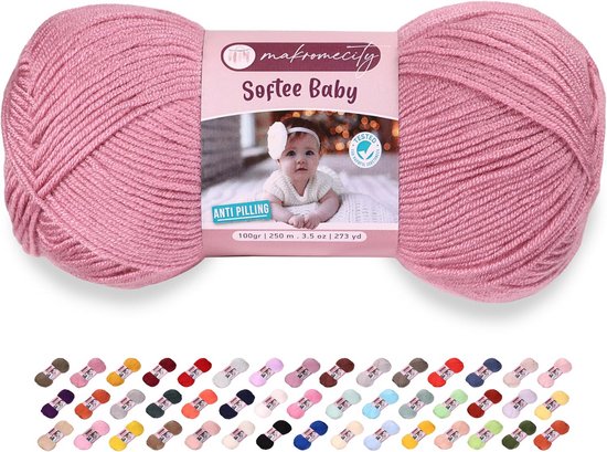 Pluizenvrij Babygaren Zacht Acryl voor Haken en Breien in Zachtroze
