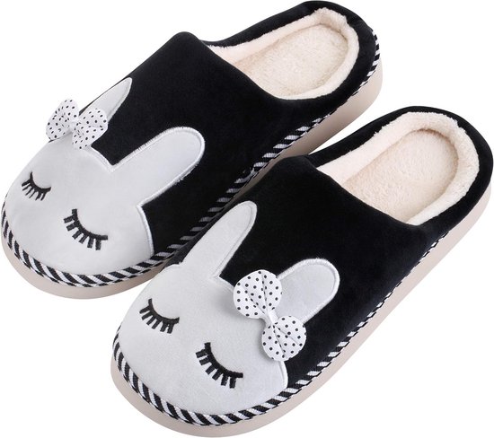 Pluizige platte pantoffels voor kinderen en volwassenen van Merkloos