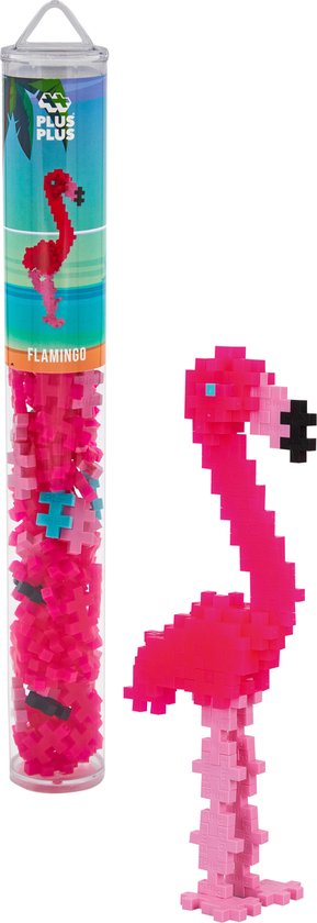 Plus-Plus - Animal Tube - Flamingo - Constructiespeelgoed - Set Met Bouwstenen - 100 Delige Bouwset - Bouwspeelgoed - Vanaf 3 Jaar van Plus-Plus
